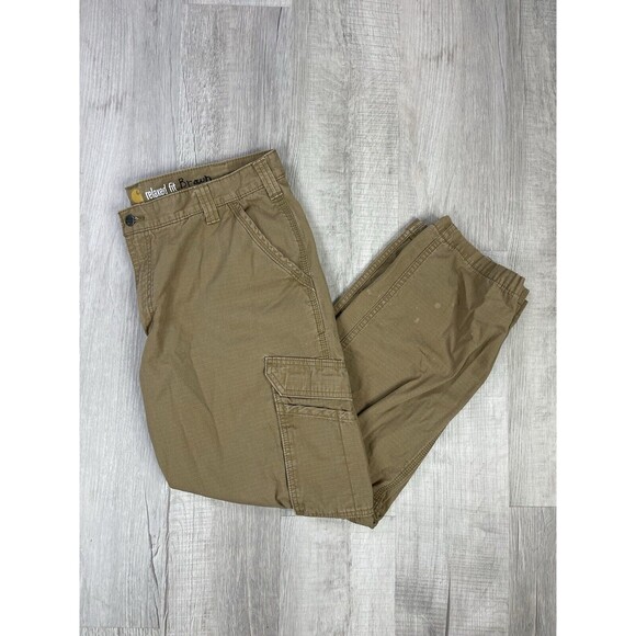 Carhartt Pants Mens 40 x 30 Brown Force Cargo Relaxed Straight Ripstop Work O - Picture 1 of 12